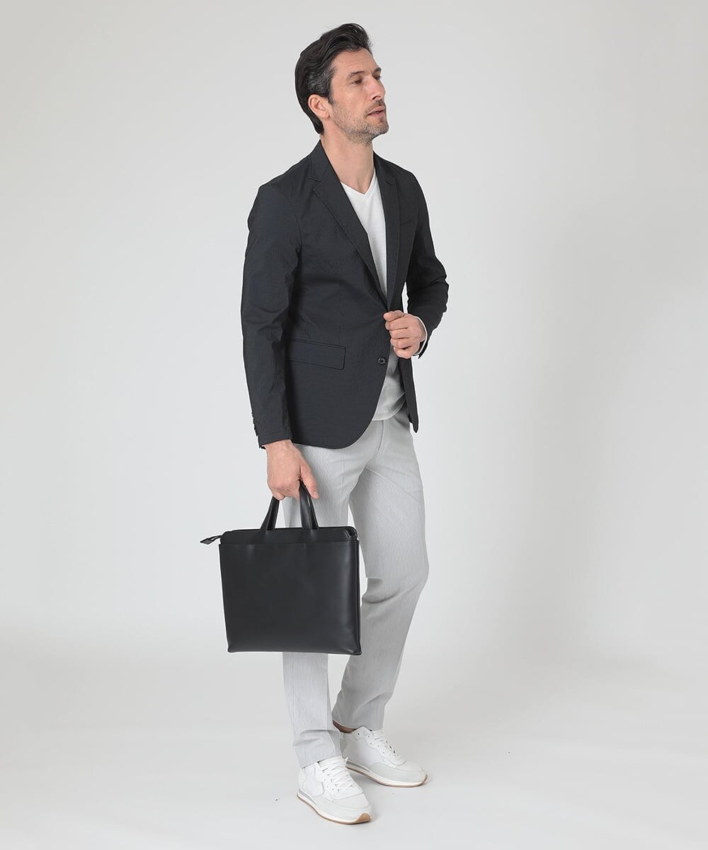 MNDHS10330 MICHEL KLEIN HOMME(ミッシェルクラン オム) ストレッチストライプジャケット ブラック(94)