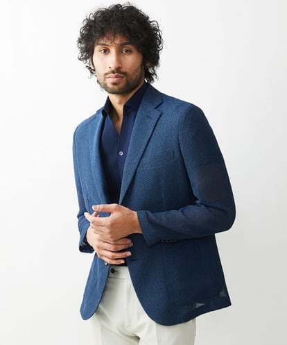 MNDHV30400 MICHEL KLEIN HOMME メッシュテーラードジャケット