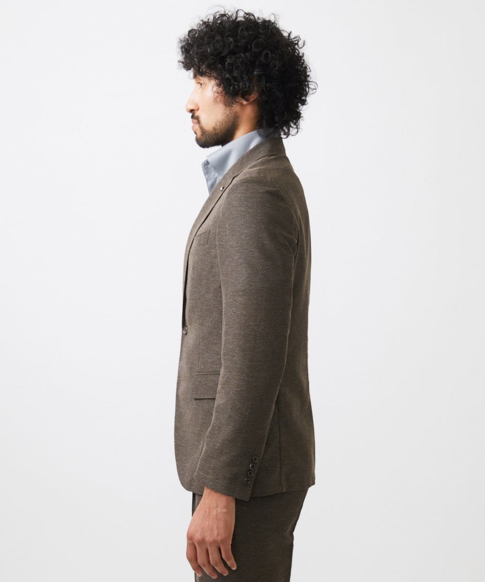 MNDJC07450 MICHEL KLEIN HOMME(ミッシェルクラン オム) カラミメッシュテーラードジャケット　セットアップ ブラウン