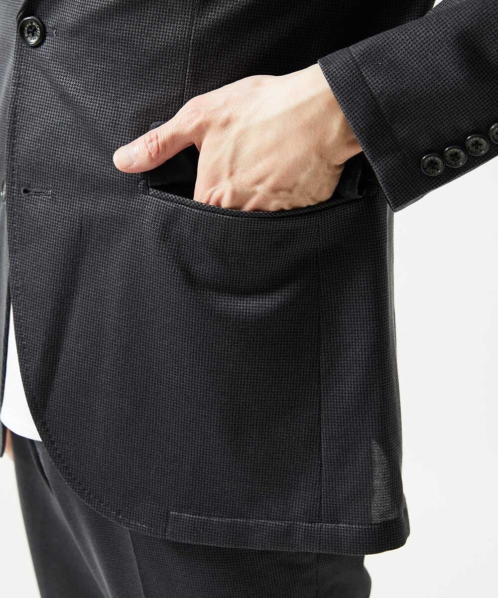 MNDJC08450 MICHEL KLEIN HOMME(ミッシェルクラン オム) 【セットアップ】メッシュストレッチテーラードジャケット ダークグレー