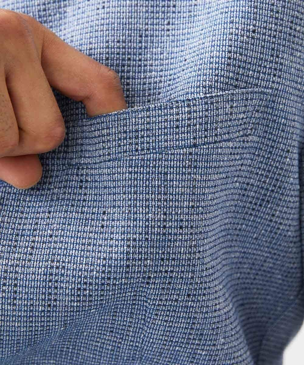 MNDJC62470 MICHEL KLEIN HOMME(ミッシェルクラン オム) カラミメッシュコンバーチブルジャケット ブルー