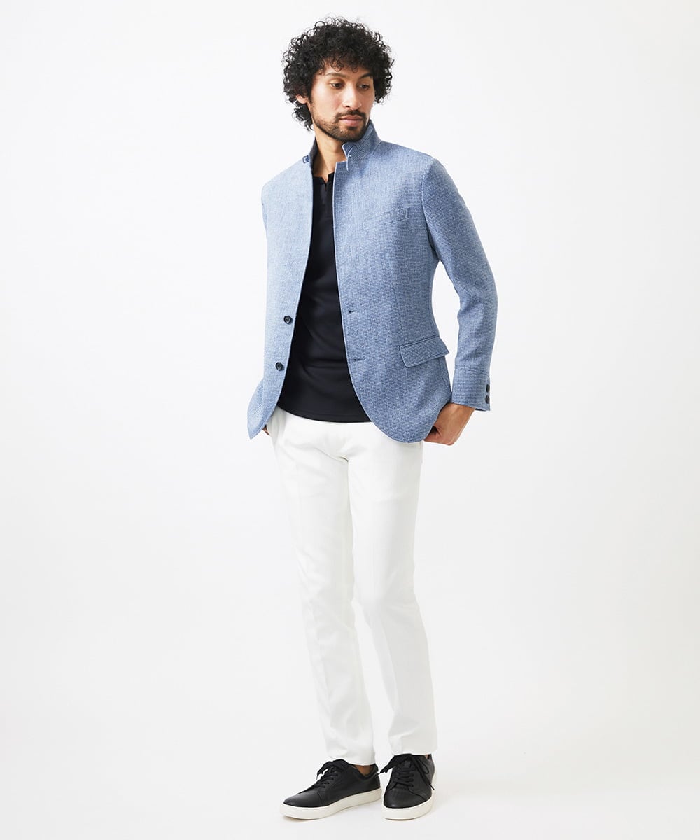 MNDJC62470 MICHEL KLEIN HOMME(ミッシェルクラン オム) カラミメッシュコンバーチブルジャケット ブルー