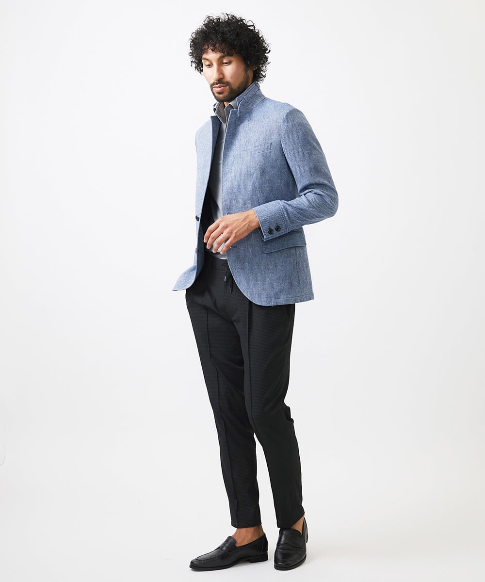 MNDJC62470 MICHEL KLEIN HOMME(ミッシェルクラン オム) カラミメッシュコンバーチブルジャケット ブルー