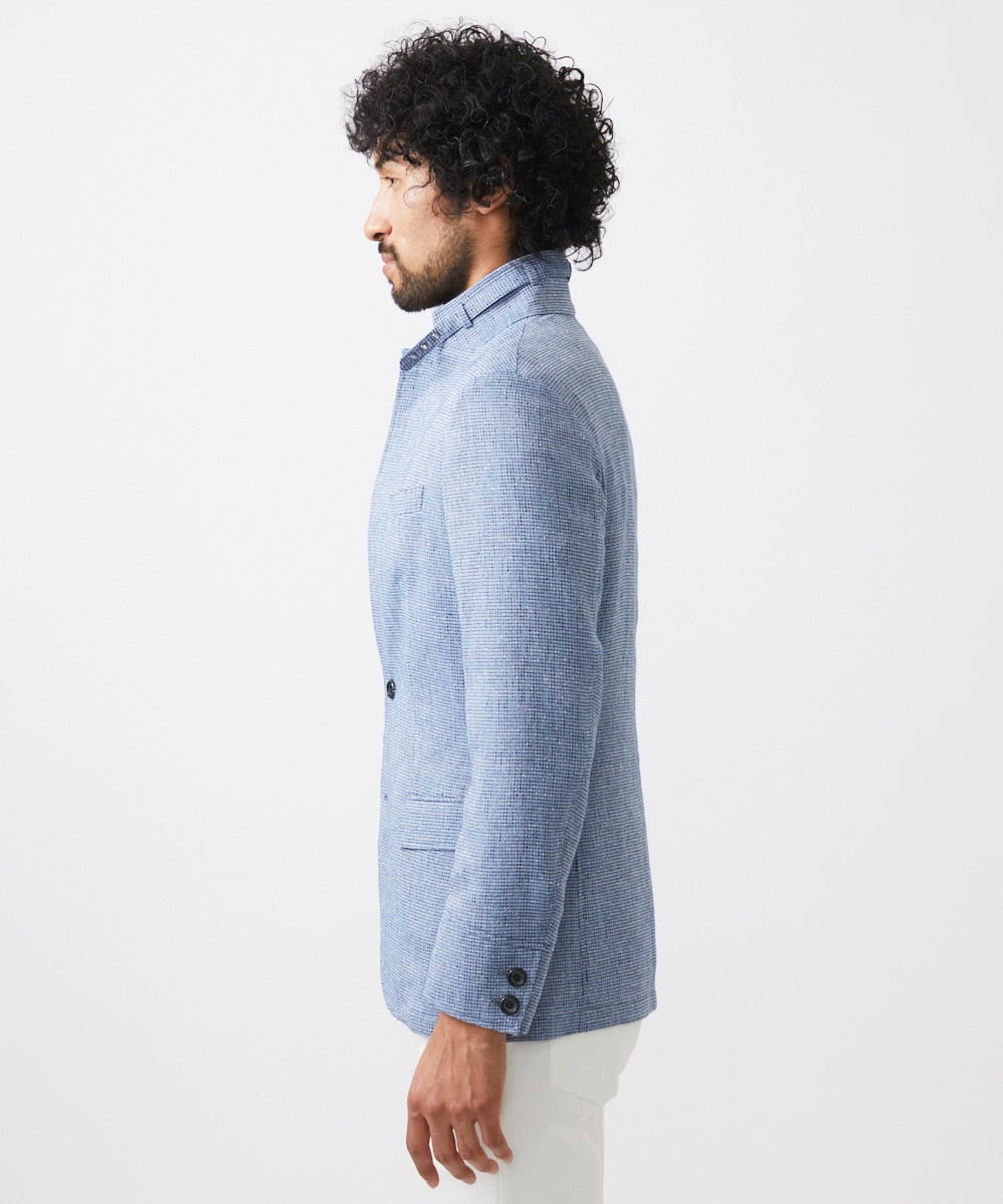 MNDJC62470 MICHEL KLEIN HOMME(ミッシェルクラン オム) カラミメッシュコンバーチブルジャケット ブルー