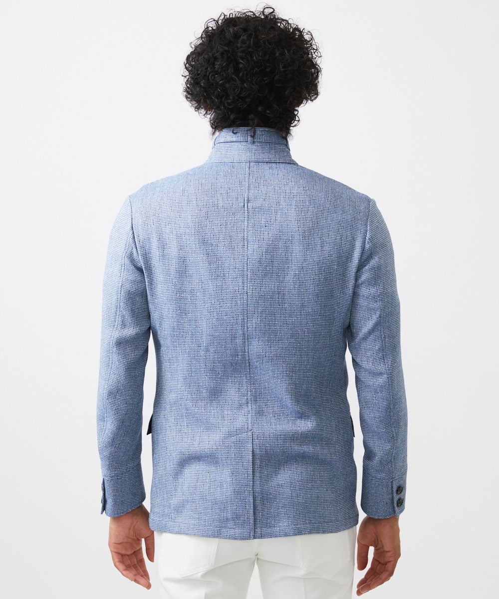 MNDJC62470 MICHEL KLEIN HOMME(ミッシェルクラン オム) カラミメッシュコンバーチブルジャケット ブルー