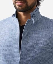 MNDJC62470 MICHEL KLEIN HOMME(ミッシェルクラン オム) カラミメッシュコンバーチブルジャケット ブルー