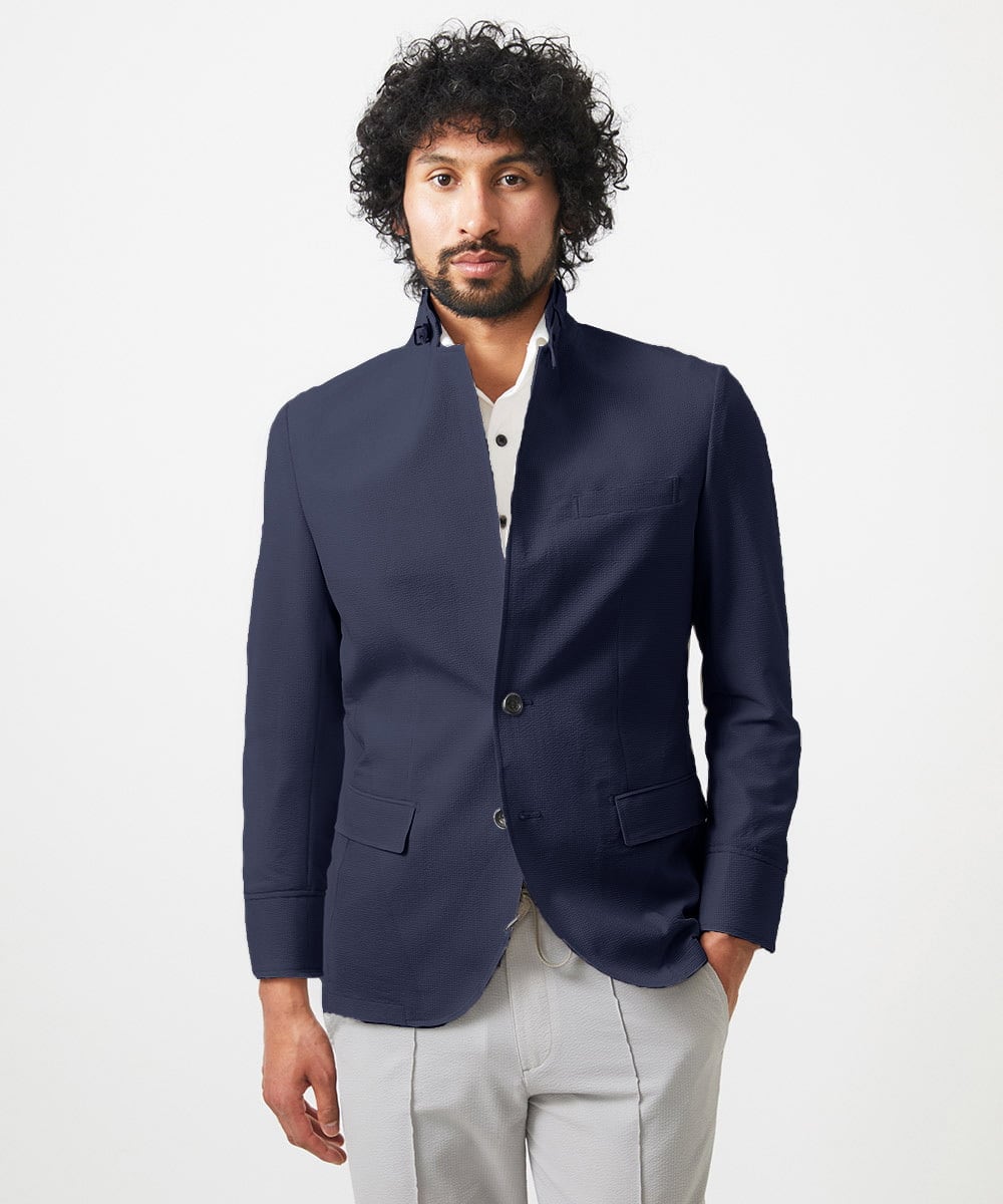 MNDJC63470 MICHEL KLEIN HOMME メッシュ調コンバーチブルジャケット