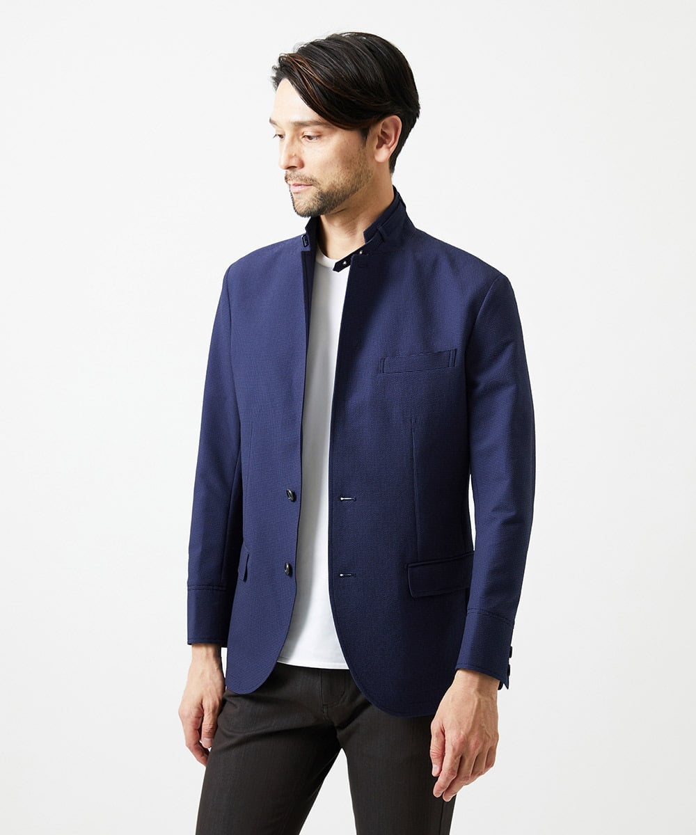 MNDJC63470 MICHEL KLEIN HOMME(ミッシェルクラン オム) メッシュ調コンバーチブルジャケット ネイビー
