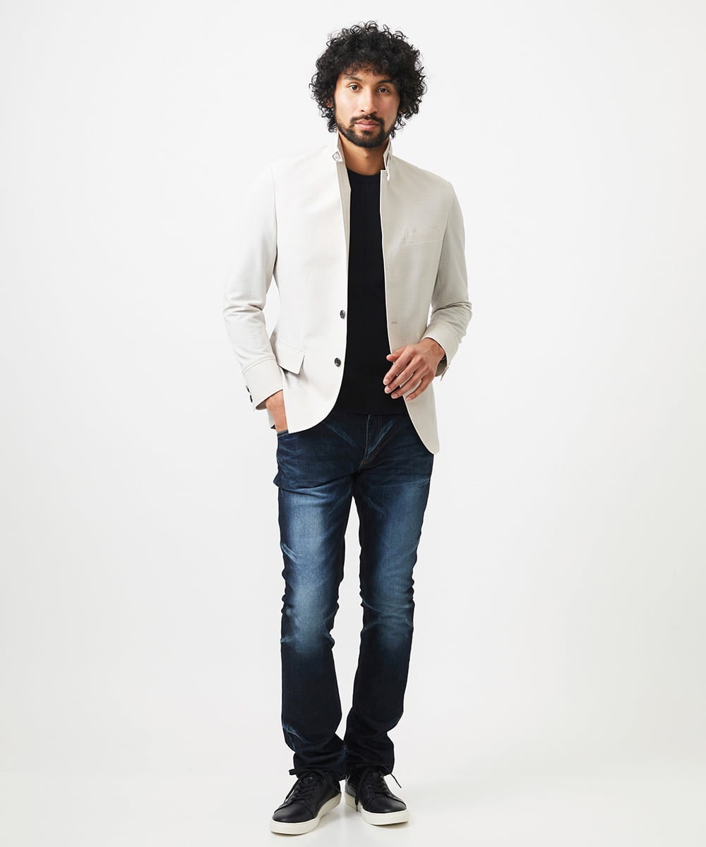 MNDJC63470 MICHEL KLEIN HOMME(ミッシェルクラン オム) メッシュ調コンバーチブルジャケット オフホワイト