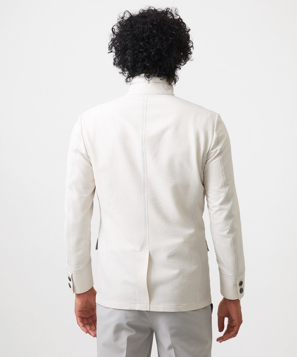 MNDJC63470 MICHEL KLEIN HOMME(ミッシェルクラン オム) メッシュ調コンバーチブルジャケット オフホワイト