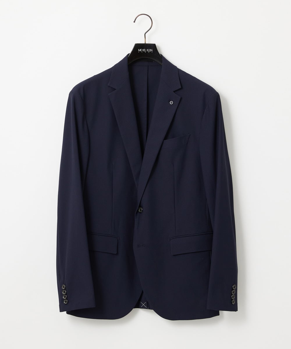 MNDJF01430 MICHEL KLEIN HOMME(ミッシェルクラン オム) 【セットアップ】トリコットメッシュテーラードジャケット ネイビー