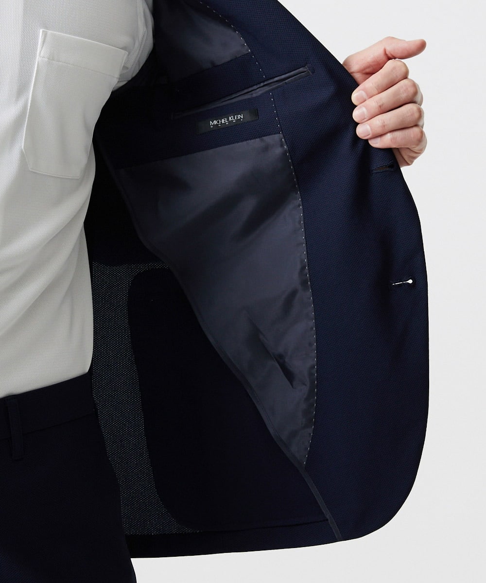 MNDJF01430 MICHEL KLEIN HOMME(ミッシェルクラン オム) 【セットアップ】トリコットメッシュテーラードジャケット ネイビー