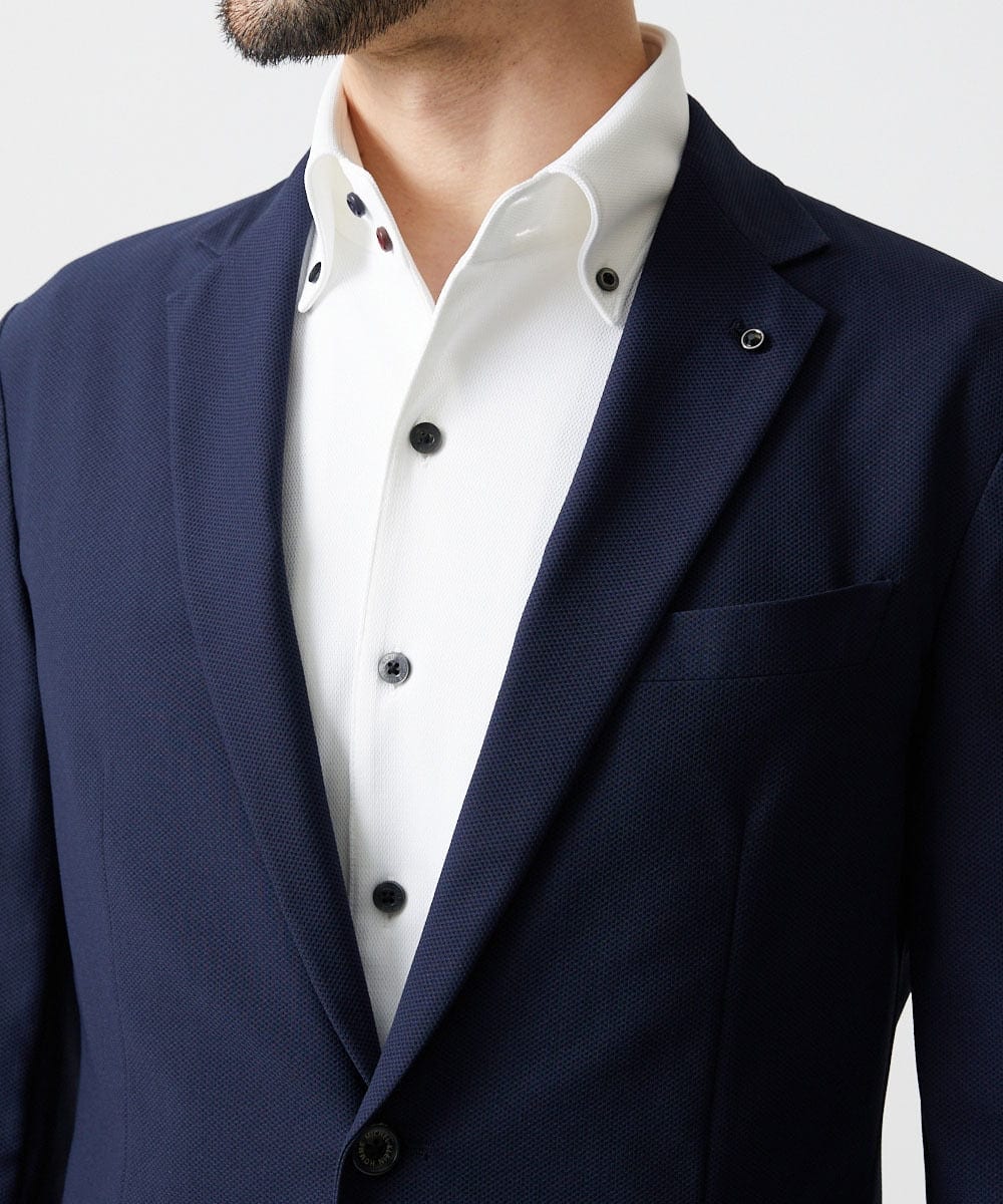 MNDJF01430 MICHEL KLEIN HOMME(ミッシェルクラン オム) 【セットアップ】トリコットメッシュテーラードジャケット ネイビー