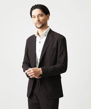 MNDJF01430 MICHEL KLEIN HOMME(ミッシェルクラン オム) 【セットアップ】トリコットメッシュテーラードジャケット ブラウン