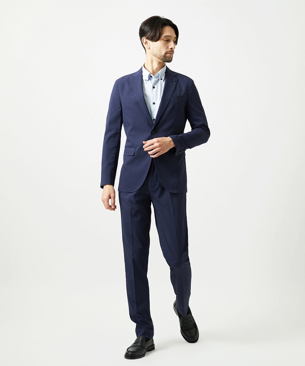 MNDJF09400 MICHEL KLEIN HOMME(ミッシェルクラン オム) 【セットアップ】サッカーテーラードジャケット ネイビー