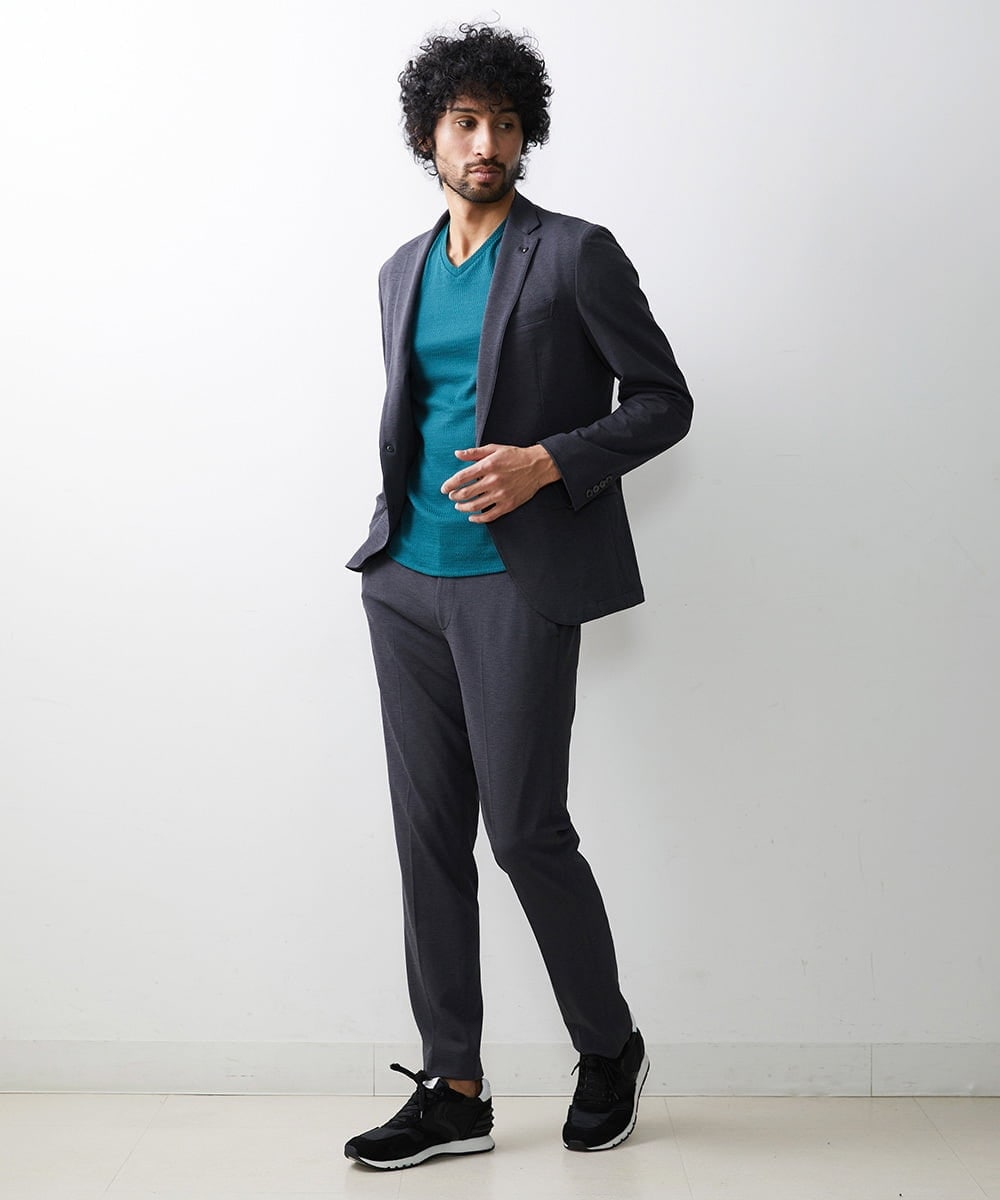 MNDJS14390 MICHEL KLEIN HOMME(ミッシェルクラン オム) 【2023年秋モデル】メッシュストレッチジャケット ダークグレー(93)
