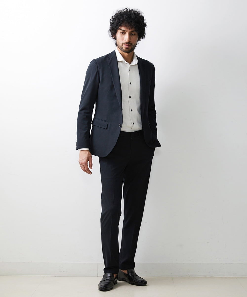 MNDJS14390 MICHEL KLEIN HOMME(ミッシェルクラン オム) 【2023年秋モデル】メッシュストレッチジャケット ブラック(94)