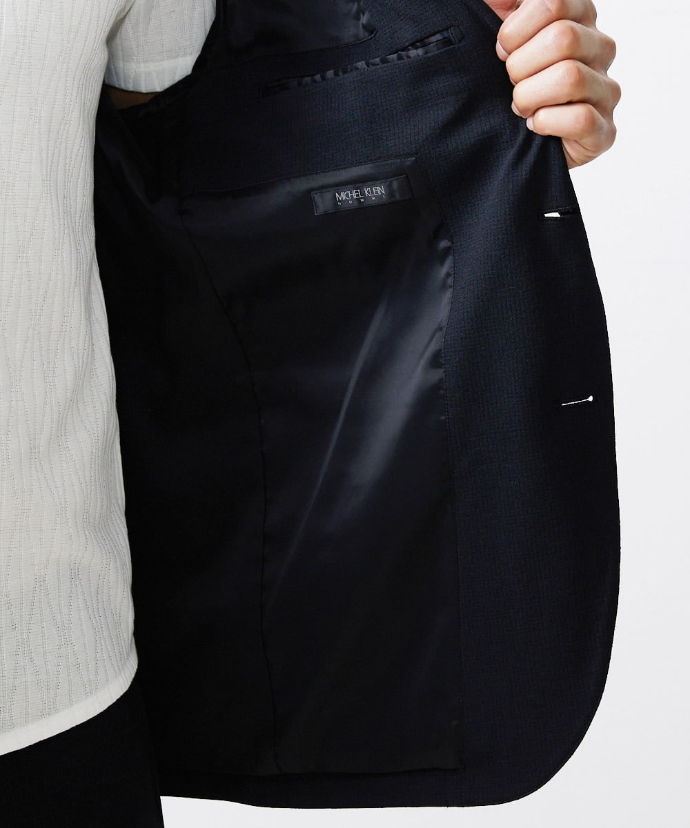 MNDJS15390 MICHEL KLEIN HOMME(ミッシェルクラン オム) 【2023年モデル】BODY MAKEメッシュストレッチジャケット ブラック