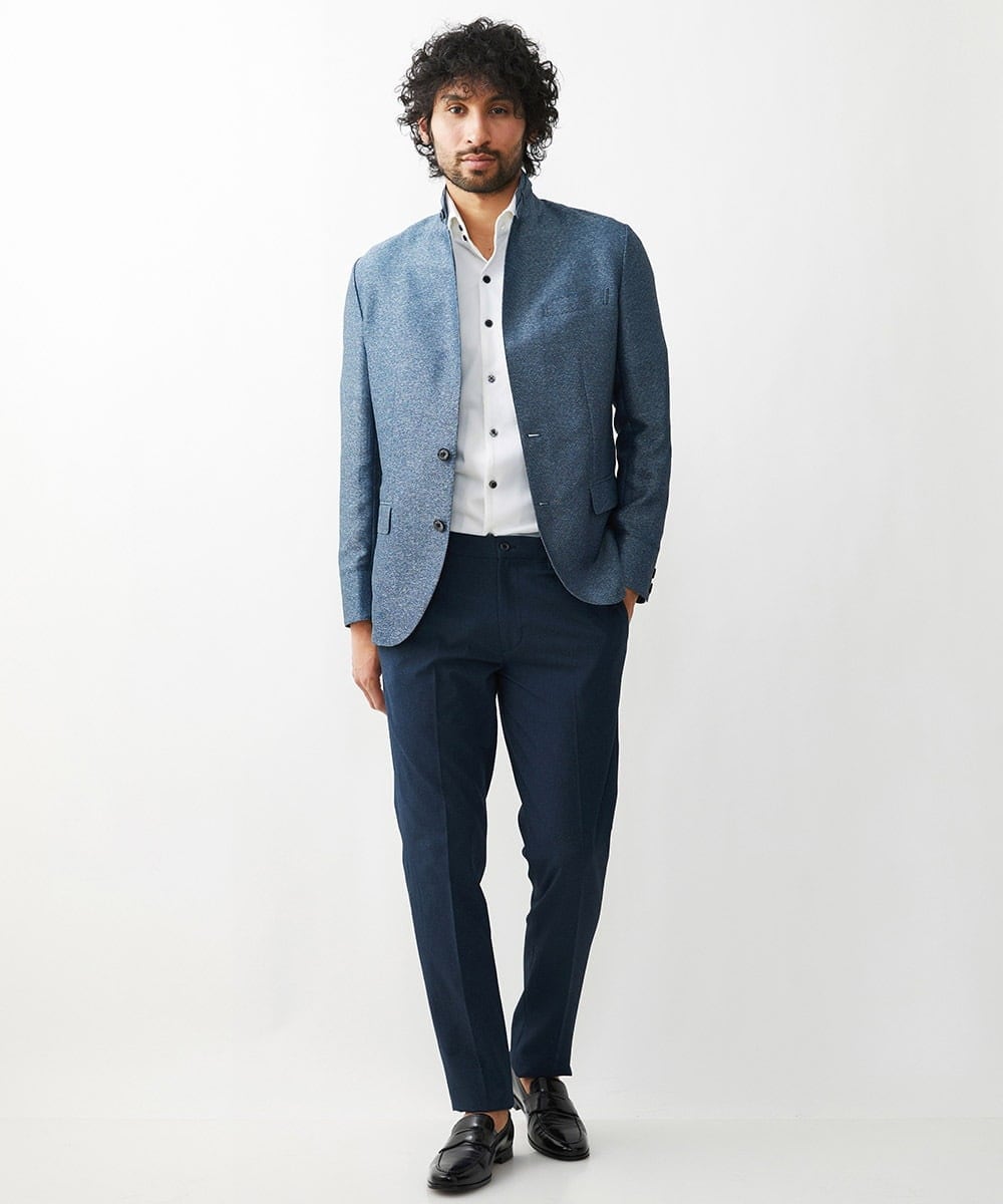 MNDJV62450 MICHEL KLEIN HOMME(ミッシェルクラン オム) メッシュコンバーチブルジャケット ブルー