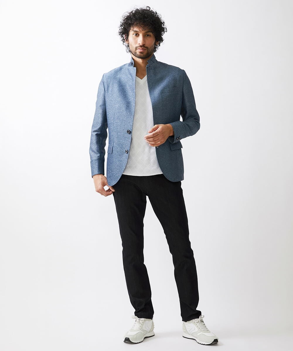 MNDJV62450 MICHEL KLEIN HOMME(ミッシェルクラン オム) メッシュコンバーチブルジャケット ブルー