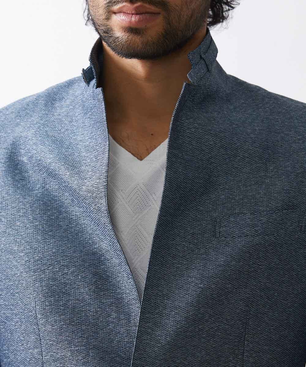 MNDJV62450 MICHEL KLEIN HOMME(ミッシェルクラン オム) メッシュコンバーチブルジャケット ブルー