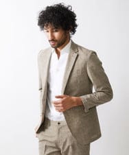 MNDJX10400 MICHEL KLEIN HOMME(ミッシェルクラン オム) メッシュプリントテーラードジャケット ベージュ