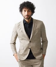 MNDJX10400 MICHEL KLEIN HOMME(ミッシェルクラン オム) メッシュプリントテーラードジャケット ベージュ