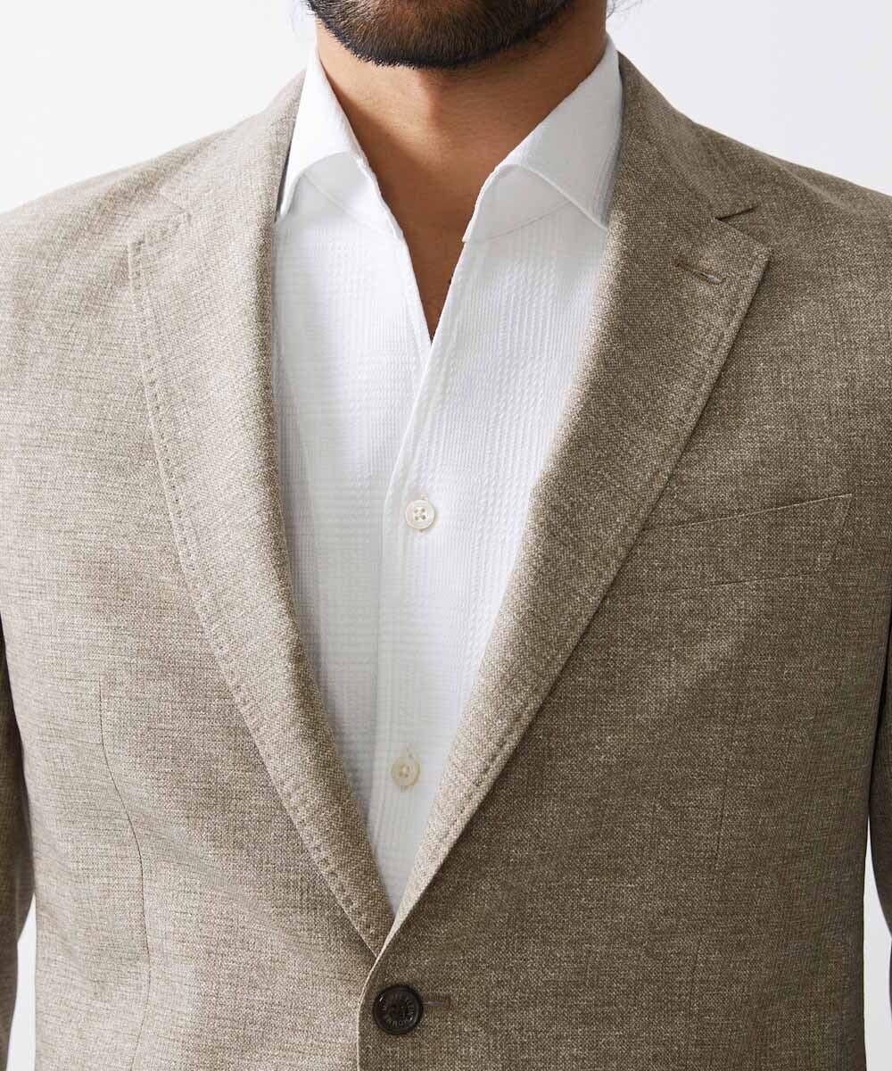 MNDJX10400 MICHEL KLEIN HOMME(ミッシェルクラン オム) メッシュプリントテーラードジャケット ベージュ
