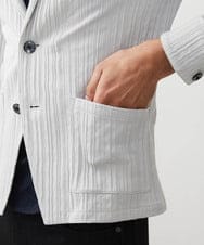 MNDJX65330 MICHEL KLEIN HOMME(ミッシェルクラン オム) プリーツカットジャケット ライトグレー