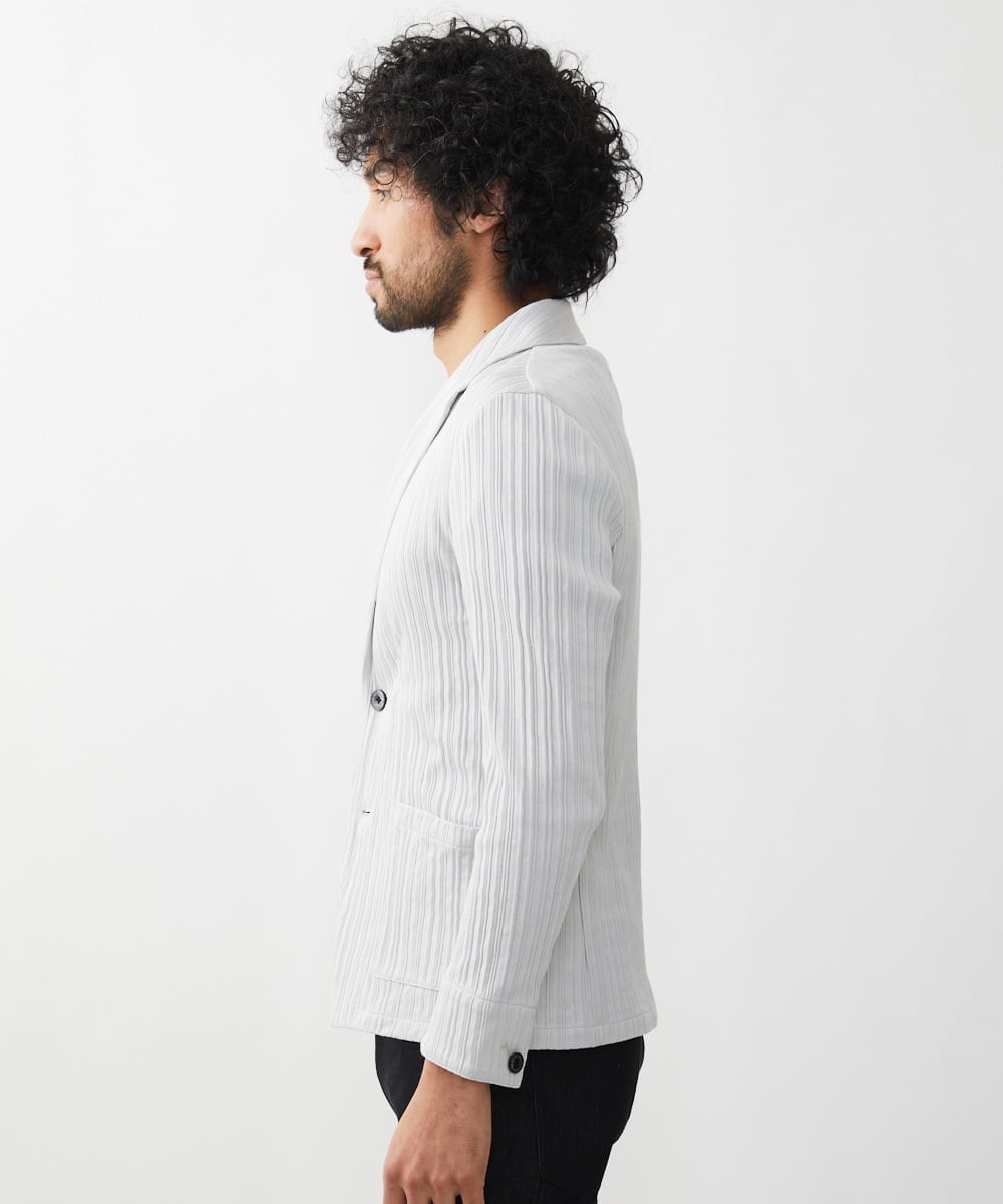 MNDJX65330 MICHEL KLEIN HOMME(ミッシェルクラン オム) プリーツカットジャケット ライトグレー