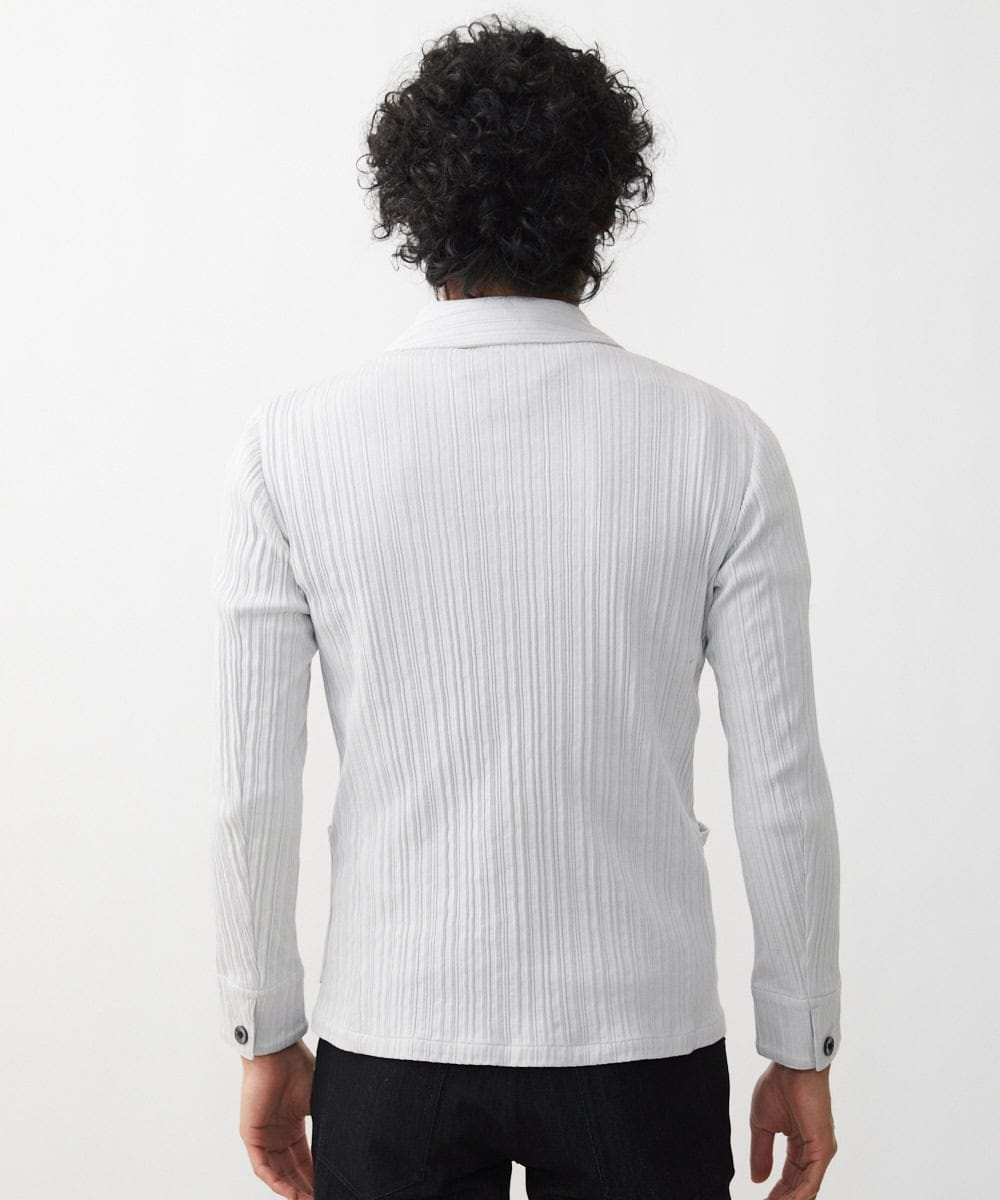MNDJX65330 MICHEL KLEIN HOMME(ミッシェルクラン オム) プリーツカットジャケット ライトグレー