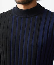 MNFAC02180 MICHEL KLEIN HOMME(ミッシェルクラン オム) グラデーションモックネックニット ネイビー