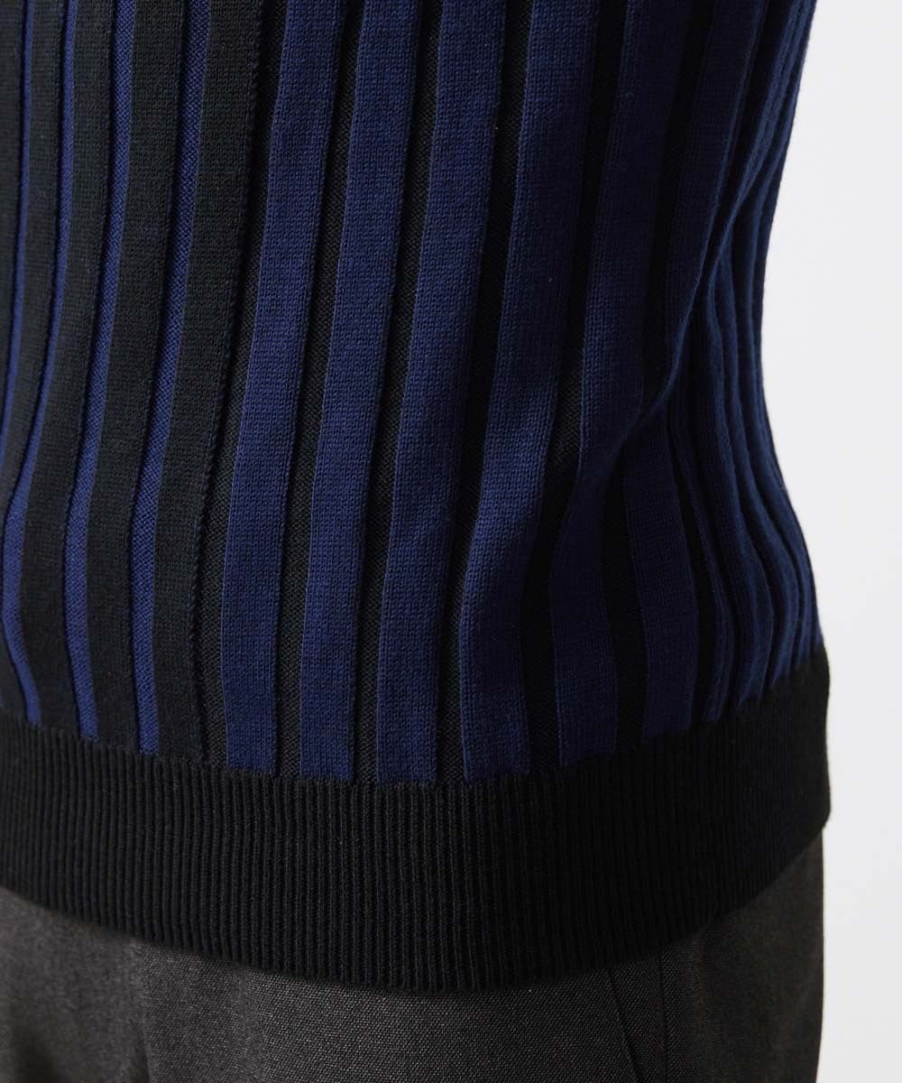 MNFAC02180 MICHEL KLEIN HOMME(ミッシェルクラン オム) グラデーションモックネックニット ネイビー