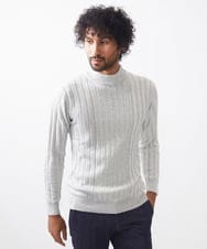 MNFAC02180 MICHEL KLEIN HOMME(ミッシェルクラン オム) グラデーションモックネックニット ライトグレー