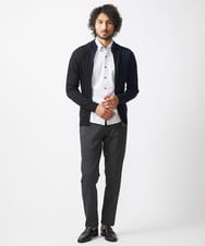 MNFAC03200 MICHEL KLEIN HOMME(ミッシェルクラン オム) グラデーションジップアップニット ネイビー