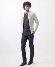 MNFAC03200 MICHEL KLEIN HOMME(ミッシェルクラン オム) グラデーションジップアップニット ライトグレー