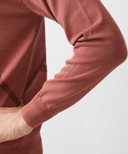 MNFAC50180 MICHEL KLEIN HOMME(ミッシェルクラン オム) 切り替えストレッチクルーネックニット レッド