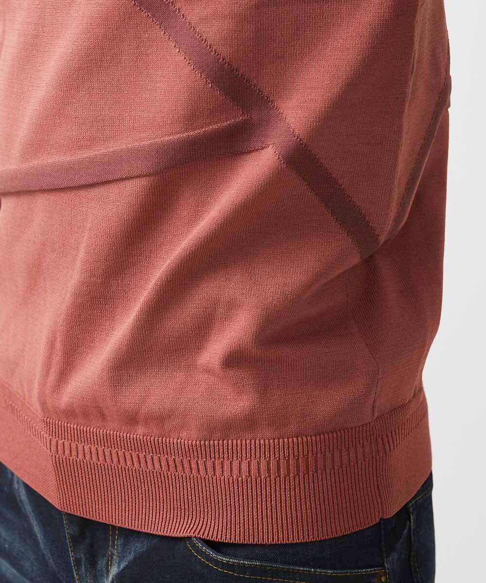 MNFAC50180 MICHEL KLEIN HOMME(ミッシェルクラン オム) 切り替えストレッチクルーネックニット レッド