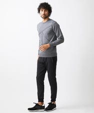 MNFAC50180 MICHEL KLEIN HOMME(ミッシェルクラン オム) 切り替えストレッチクルーネックニット グレー