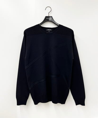 MNFAC50180 MICHEL KLEIN HOMME 切り替えストレッチクルーネックニット