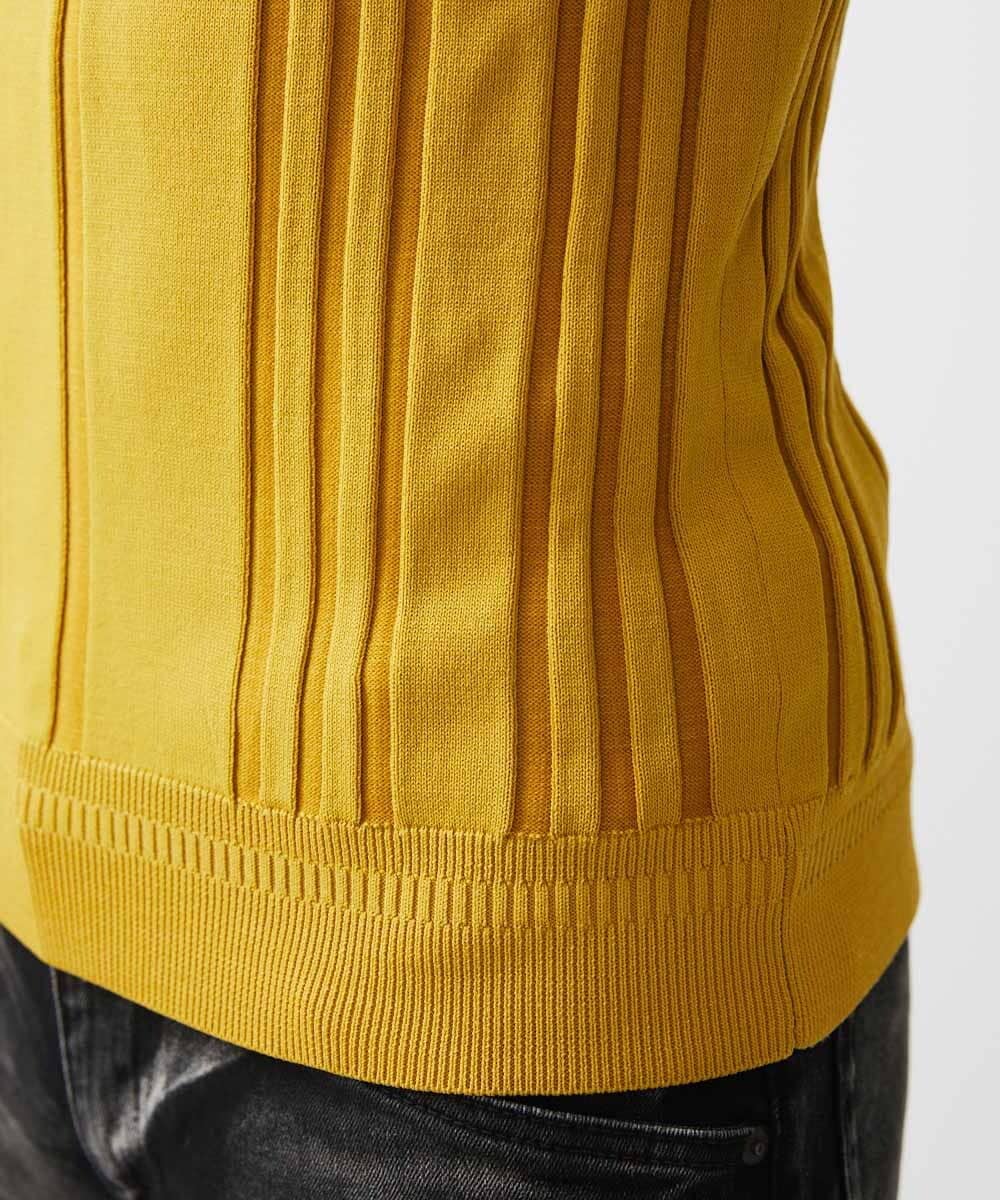 MNFAC51180 MICHEL KLEIN HOMME(ミッシェルクラン オム) 切り替えストレッチVネックニット イエロー