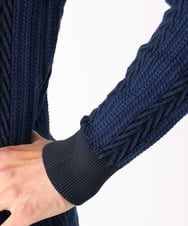 MNFAC52230 MICHEL KLEIN HOMME(ミッシェルクラン オム) へリンボンニットカーディガン ネイビー