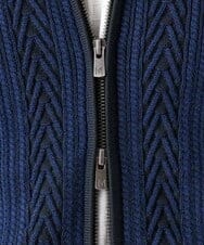 MNFAC52230 MICHEL KLEIN HOMME(ミッシェルクラン オム) へリンボンニットカーディガン ネイビー