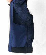 MNFAC52230 MICHEL KLEIN HOMME(ミッシェルクラン オム) へリンボンニットカーディガン ネイビー