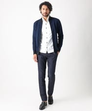 MNFAC52230 MICHEL KLEIN HOMME(ミッシェルクラン オム) へリンボンニットカーディガン ネイビー