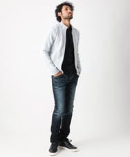 MNFAC52230 MICHEL KLEIN HOMME(ミッシェルクラン オム) へリンボンニットカーディガン ライトグレー