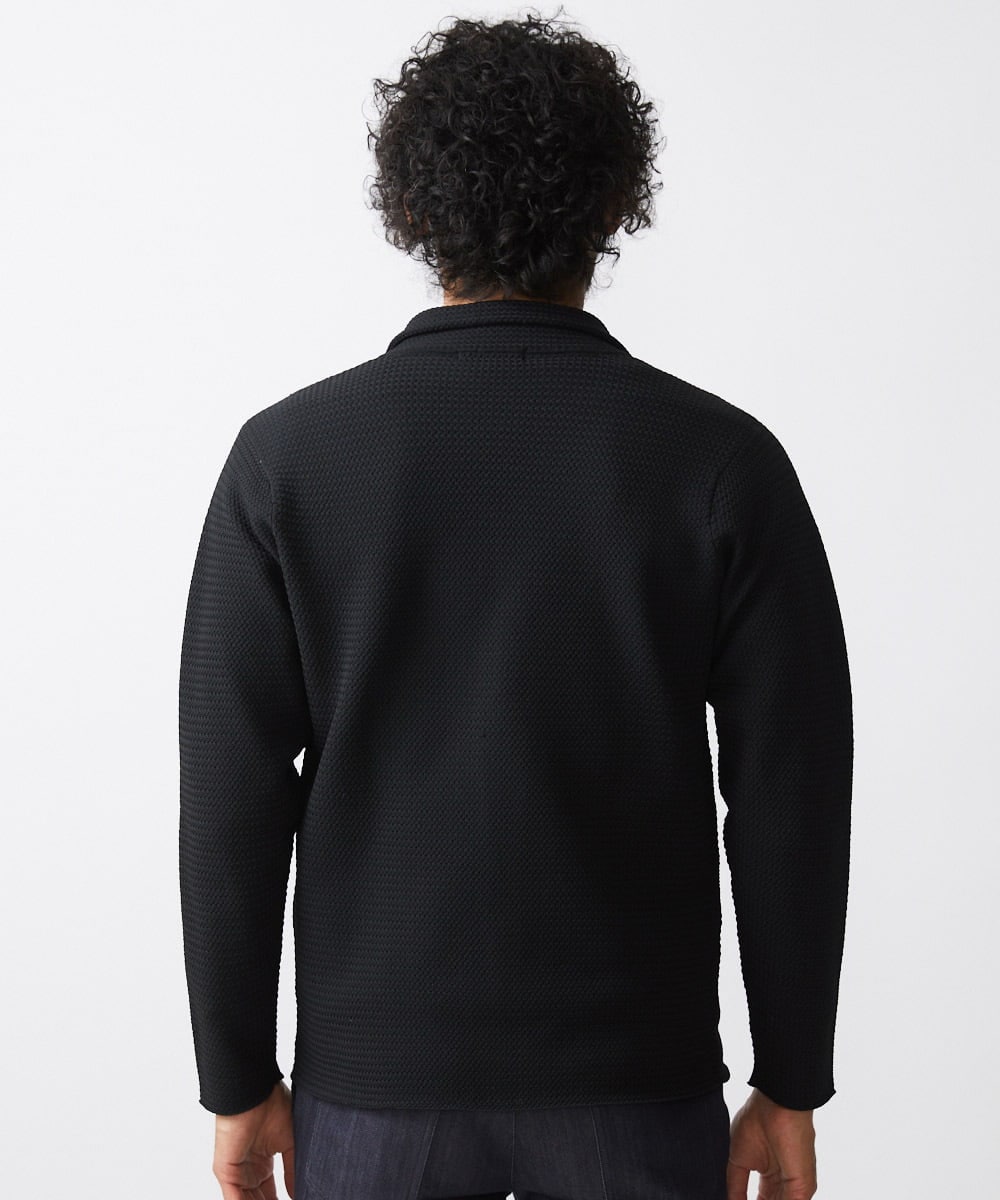 MNFAC53270 MICHEL KLEIN HOMME(ミッシェルクラン オム) ハイゲージニットテーラードジャケット セットアップ ブラック