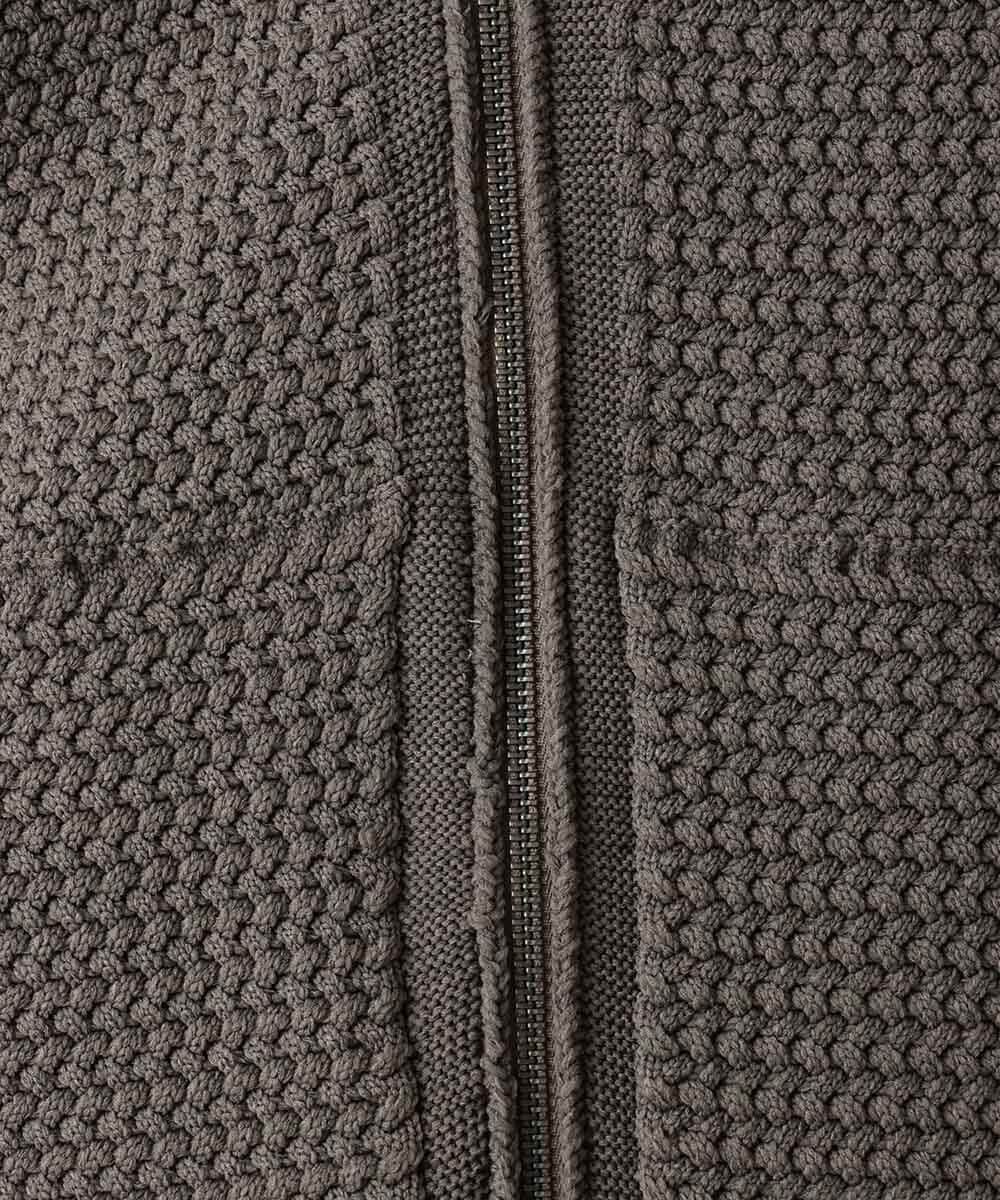 MNFAC54230 MICHEL KLEIN HOMME(ミッシェルクラン オム) ニットノーカラーブルゾン セットアップ ブラウン