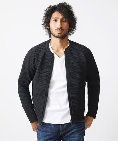 MNFAC54230 MICHEL KLEIN HOMME ニットノーカラーブルゾン セットアップ