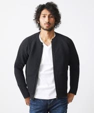 MNFAC54230 MICHEL KLEIN HOMME(ミッシェルクラン オム) ニットノーカラーブルゾン セットアップ ブラック